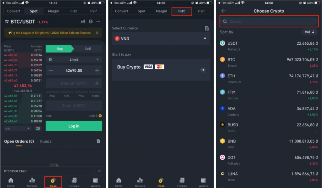 how to buy crypto with usdt on binance